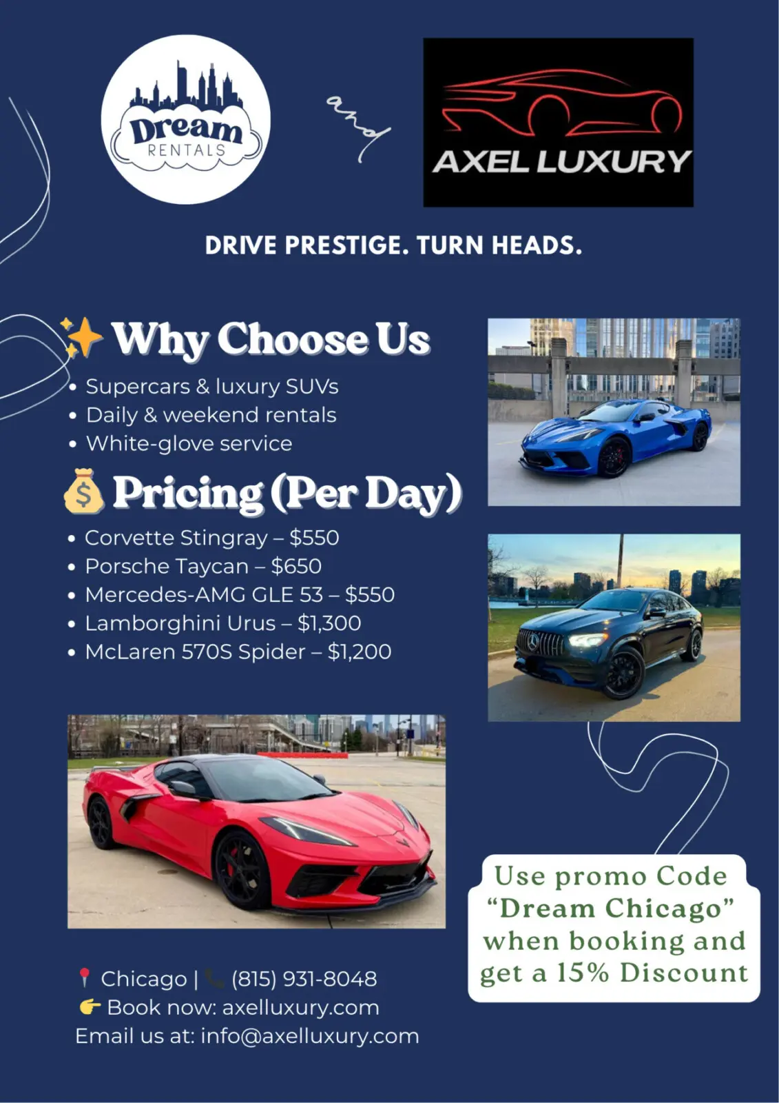 Axel Luxury Car Rental FLYER