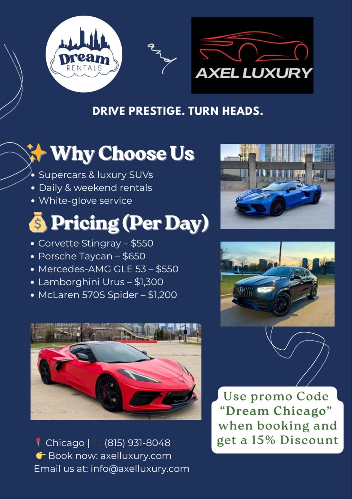 Axel Luxury Car Rental FLYER
